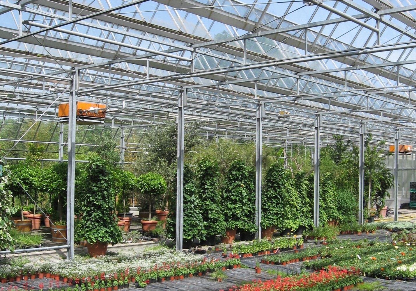 Tűzihorganyzott üvegház acélszerkezet